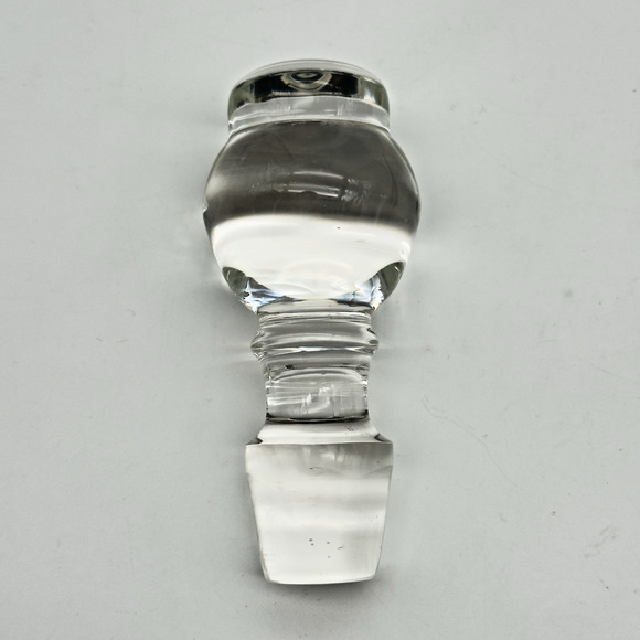 Vintage Decanter Stopper Solid Clear Glass Barware For 1” Mouth - Picture 2 of 5